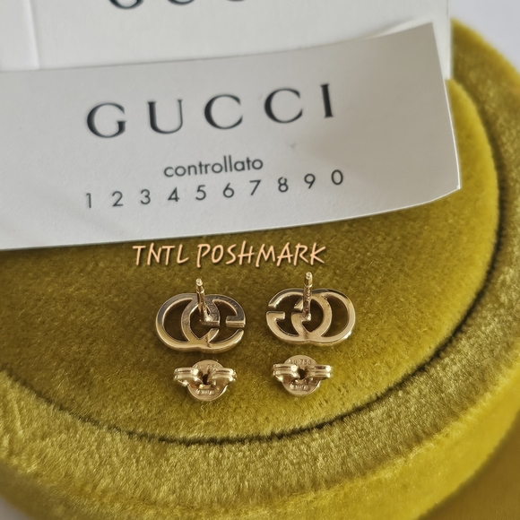 Gucci 18K Gold Double G Earings. - Picture 5 of 12